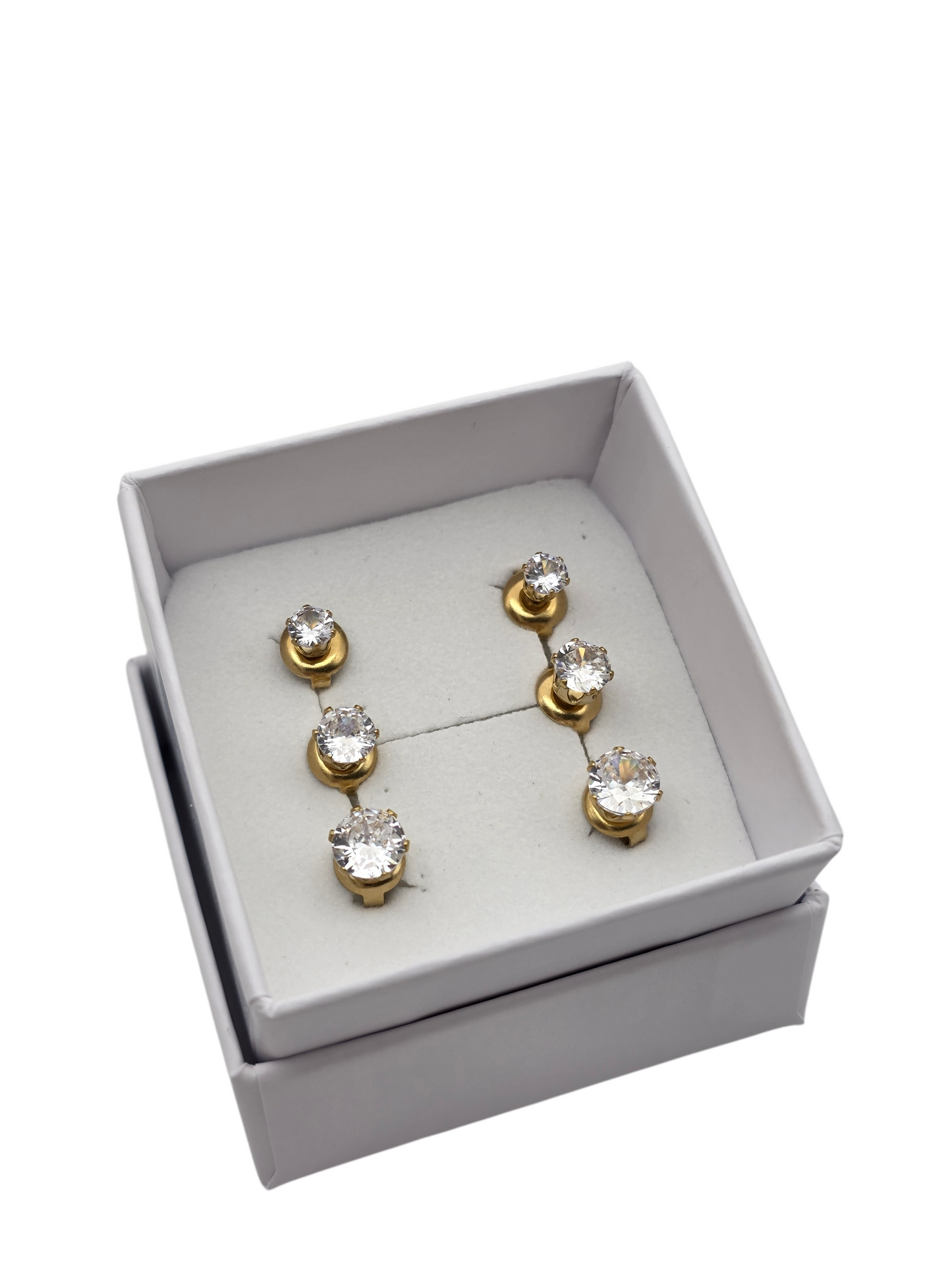 ORECCHINI TRIS CRYSTAL GOLD