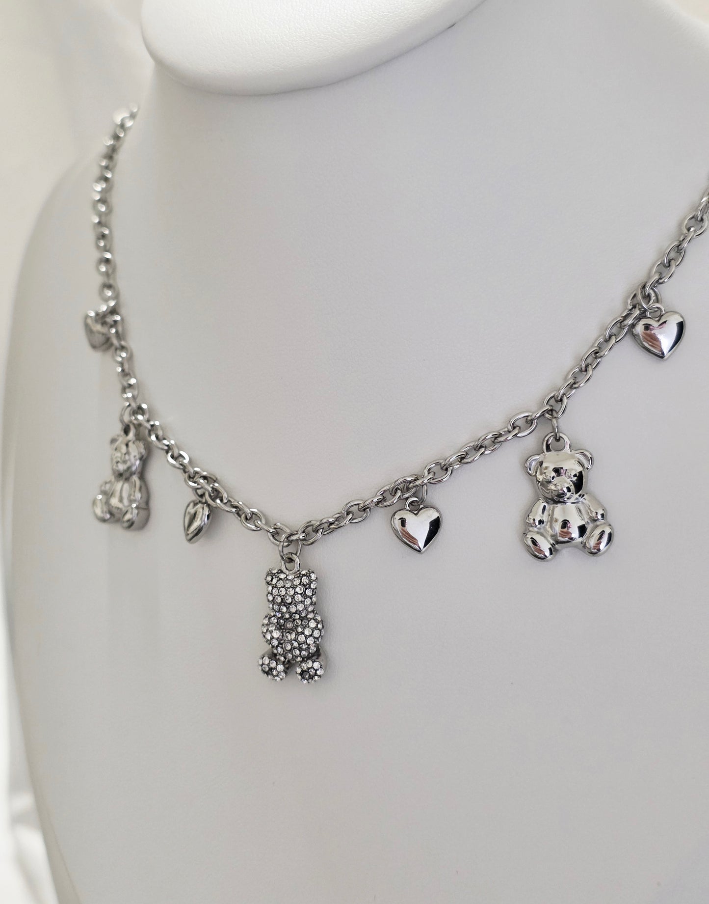 COLLANA TEDDY CRYSTAL SILVER