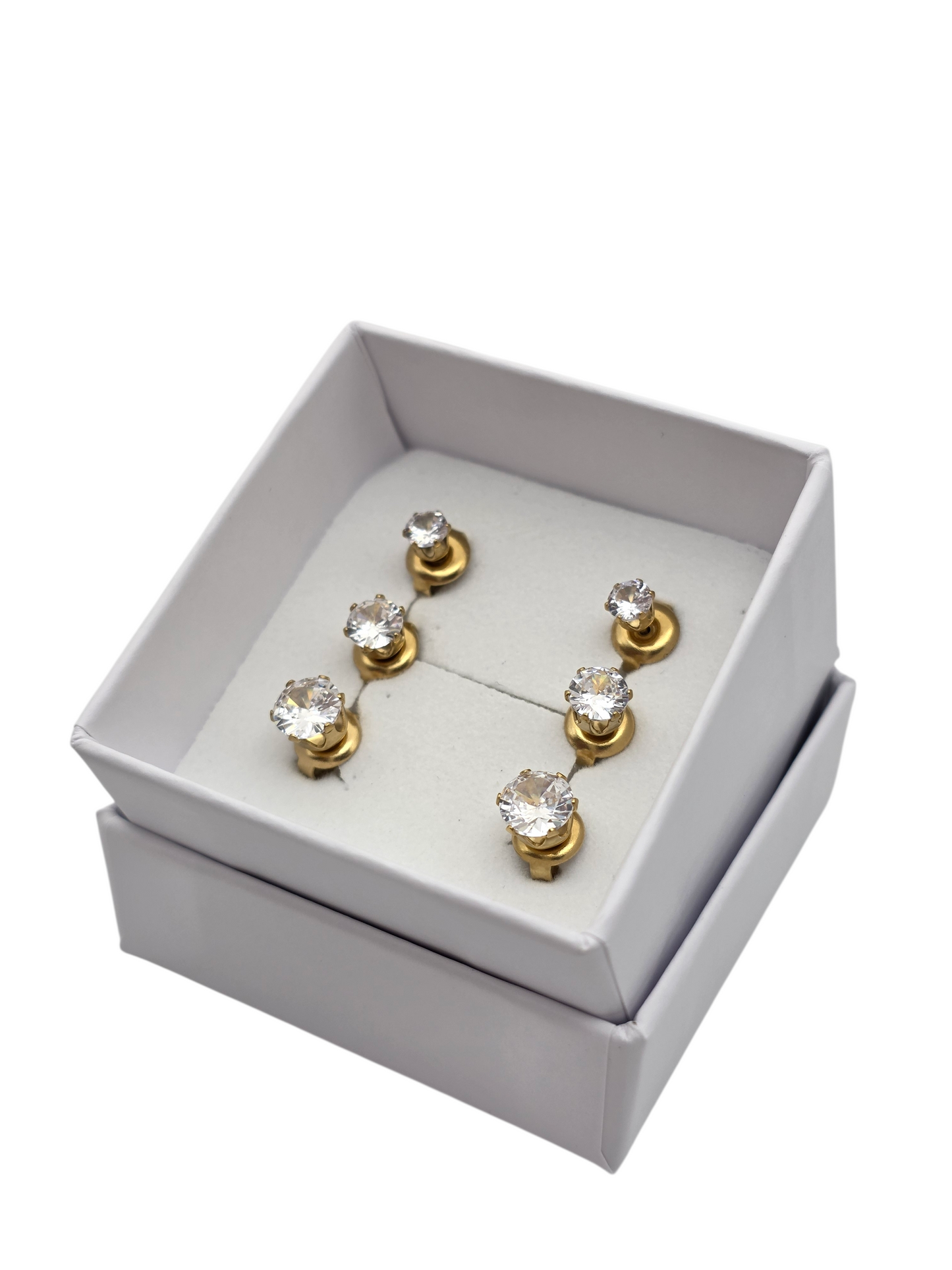 ORECCHINI TRIS CRYSTAL GOLD