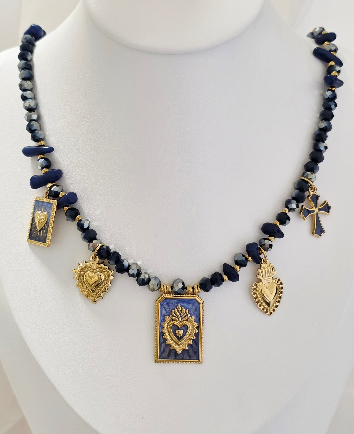 COLLANA SACRO CUORE BLUE