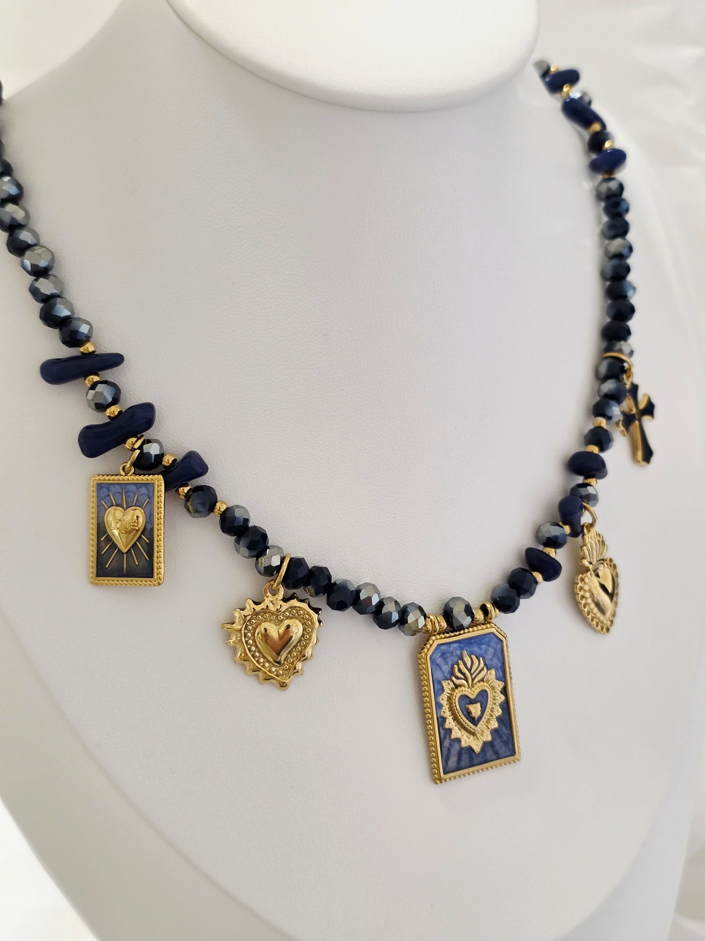 COLLANA SACRO CUORE BLUE