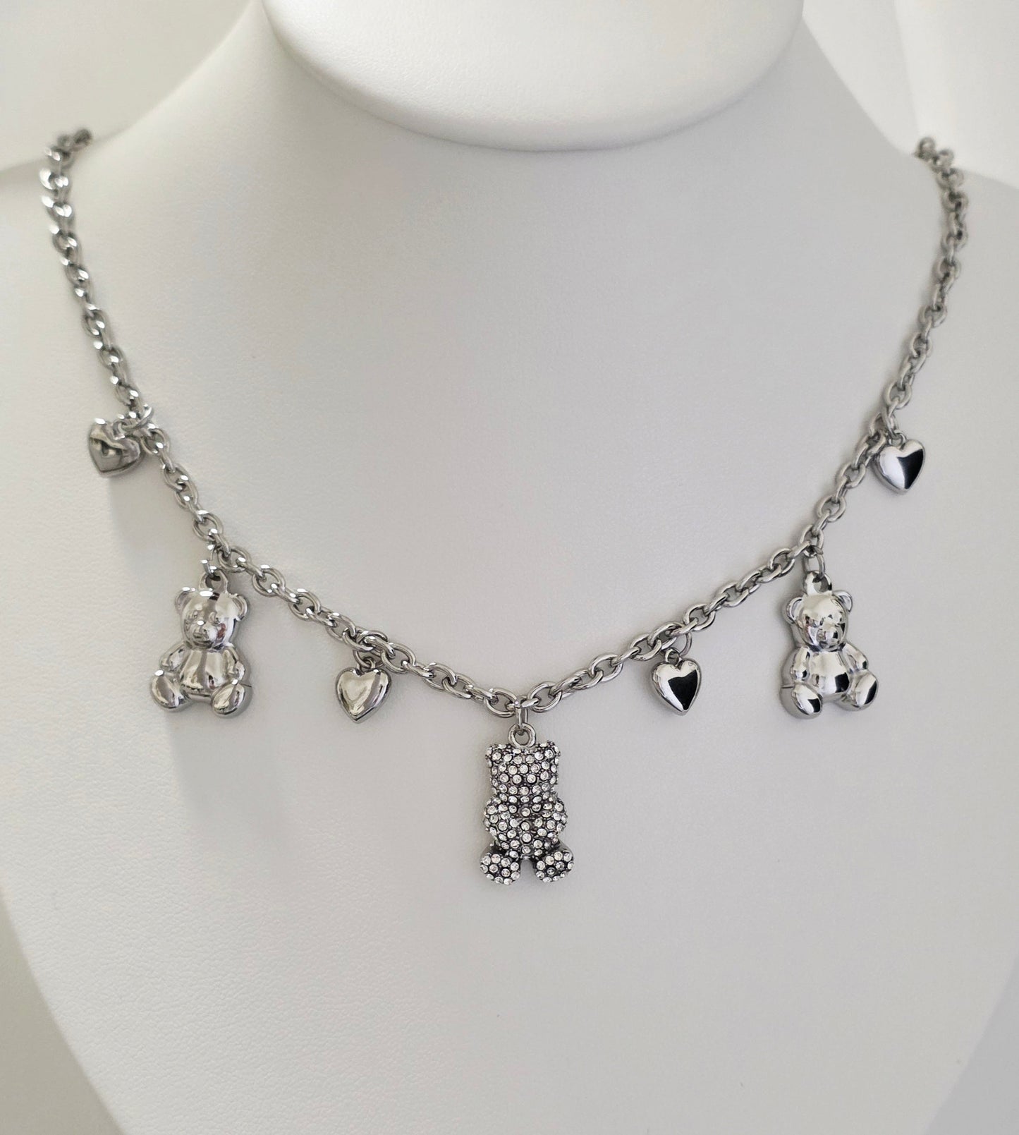 COLLANA TEDDY CRYSTAL SILVER