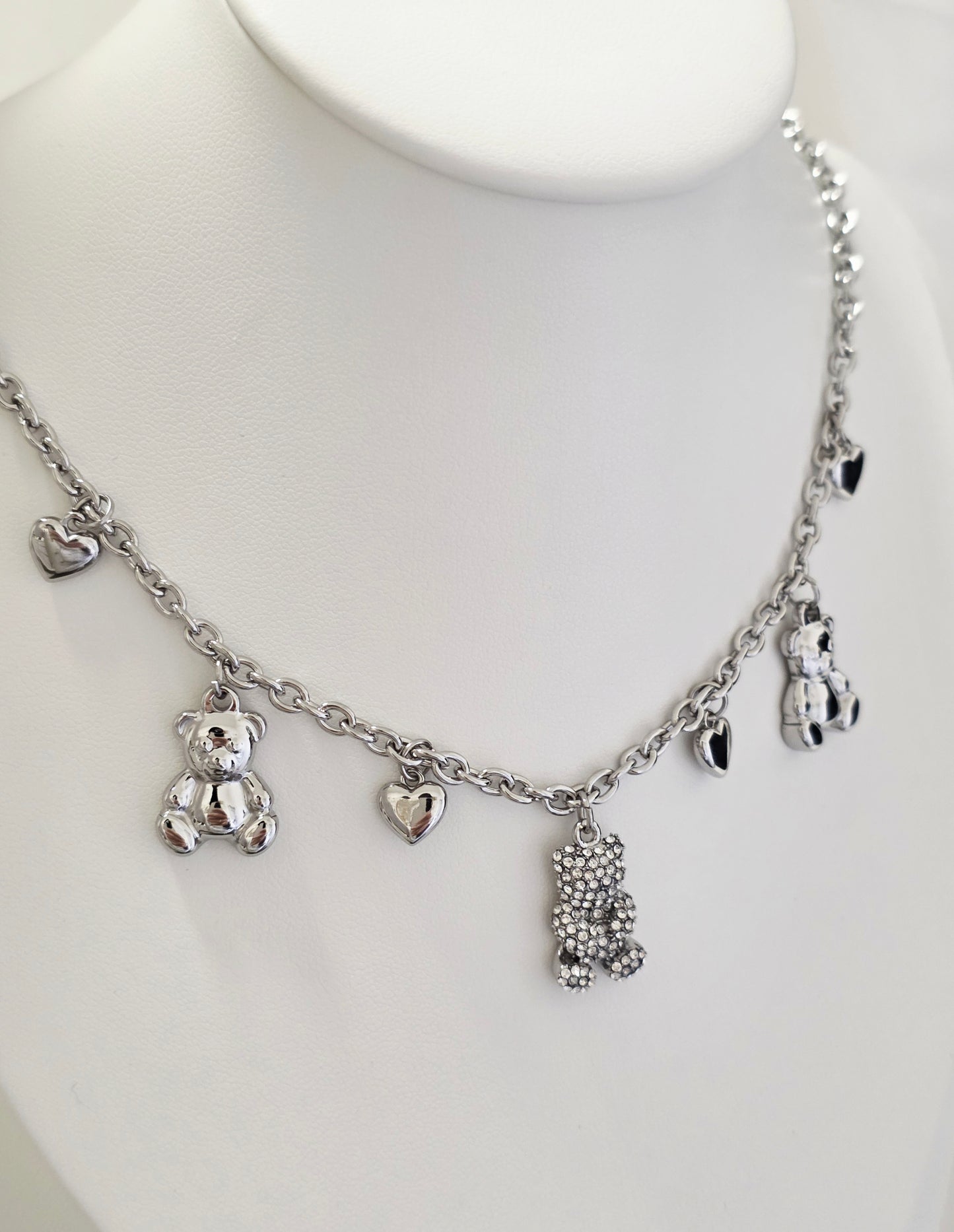 COLLANA TEDDY CRYSTAL SILVER