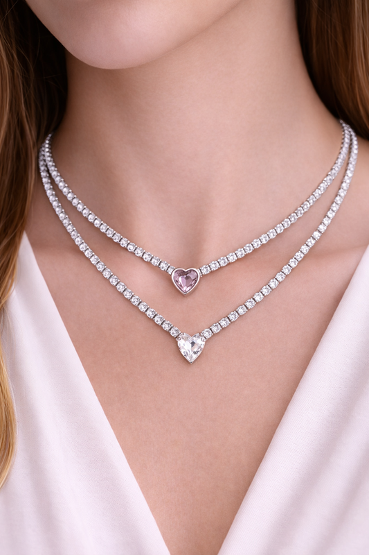 COLLANA TENNIS CUORICINO